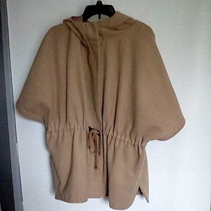 Sporto Drawstring/Snap Button Cape Coat